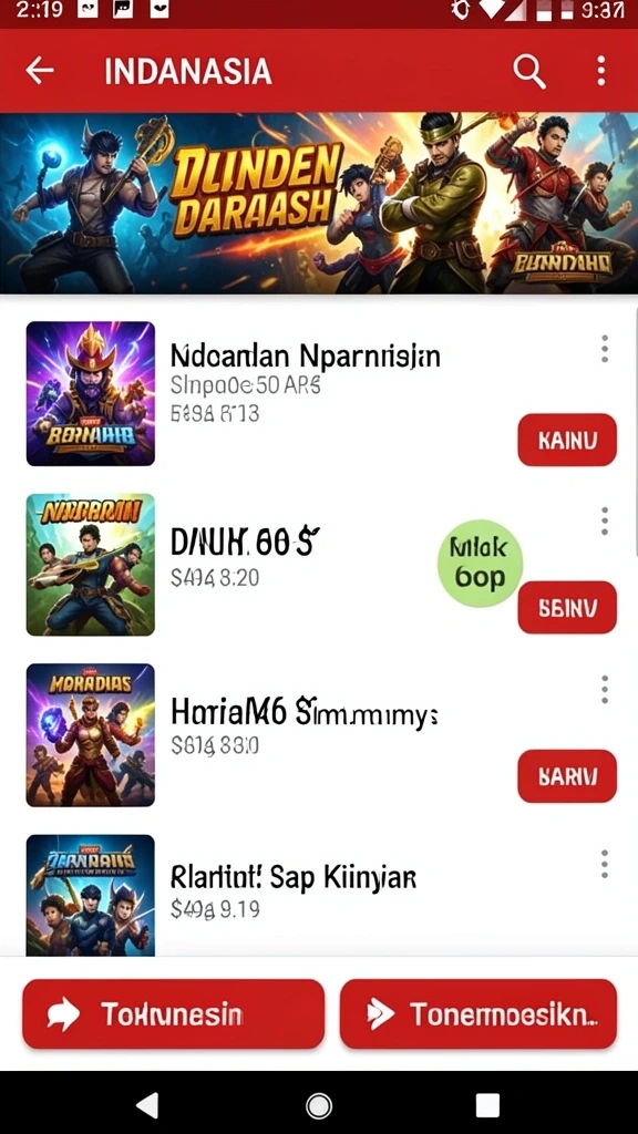 Tampilan awal permainan yang menarik dan intuitif.