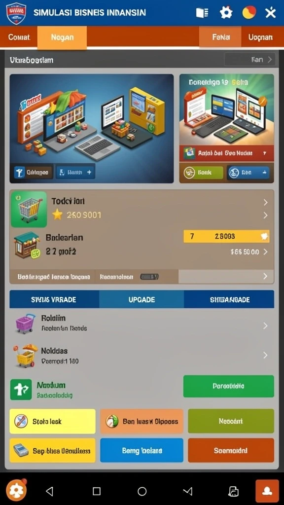 Menu pilihan mode permainan yang beragam dan menarik.