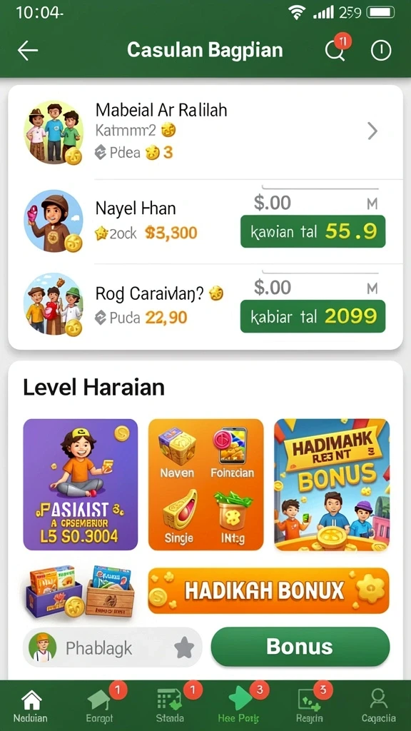 Tampilan awal yang menarik dengan karakter ikonik.