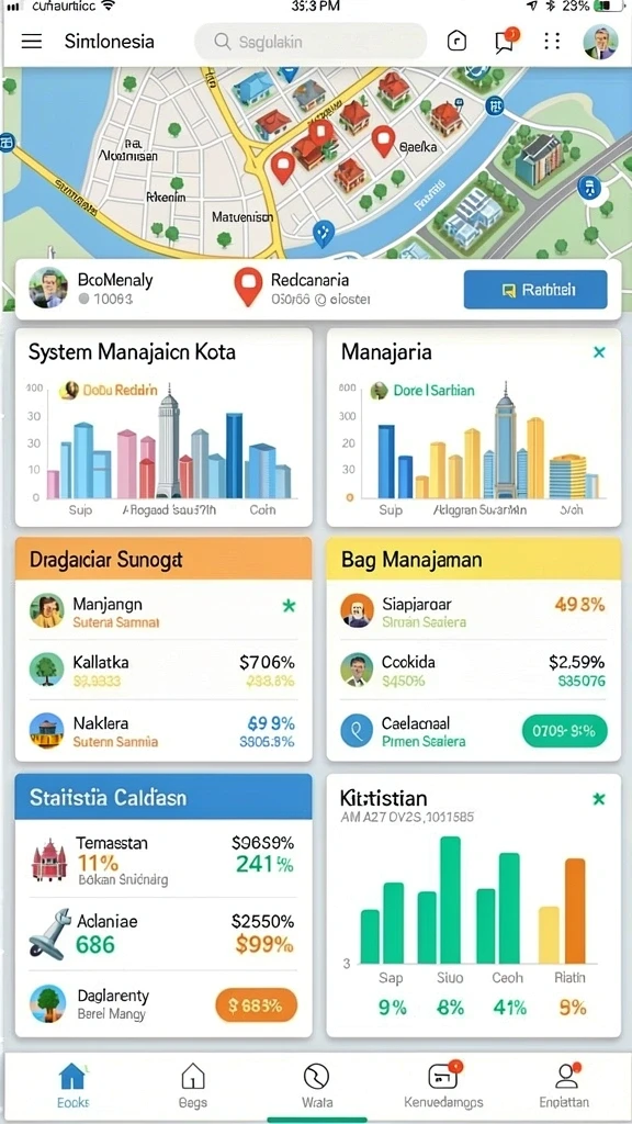 Tampilan awal yang menarik dengan menu yang intuitif.