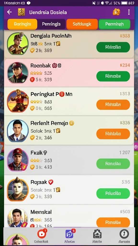 Fitur sosial untuk berinteraksi dengan pemain lain.