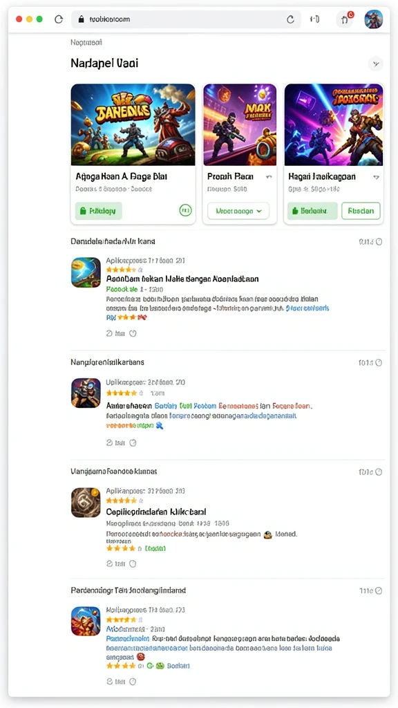 Screenshot 2 menampilkan berbagai pilihan permainan slot yang tersedia.