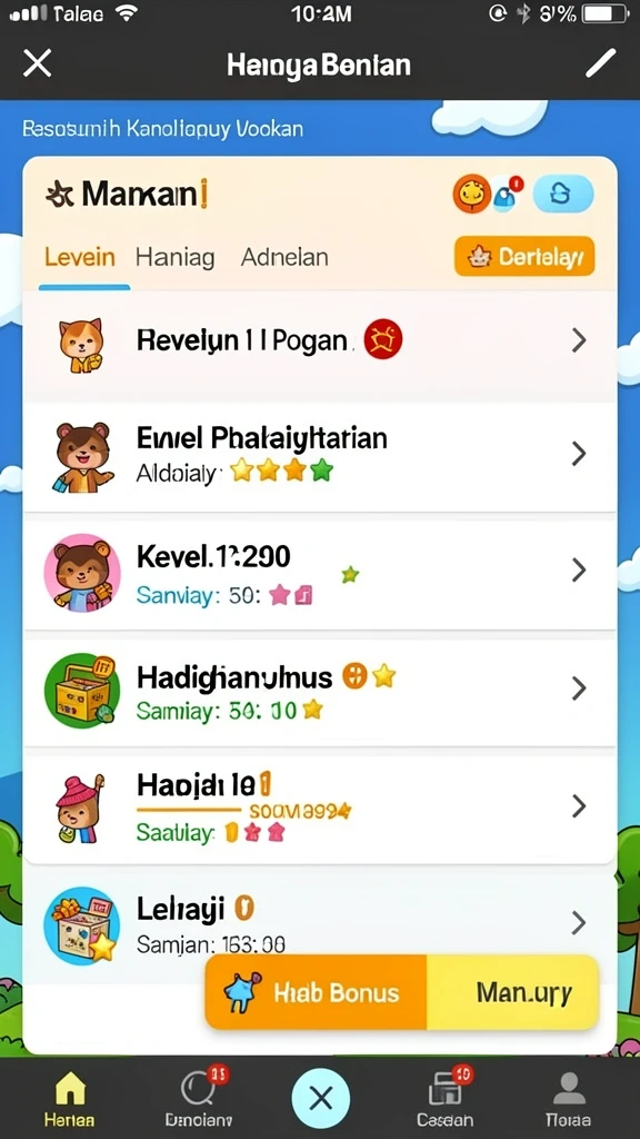 Tampilan awal yang menarik dan user-friendly.