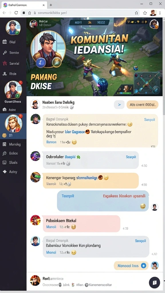 Fitur komunitas untuk berinteraksi dengan pemain lain.