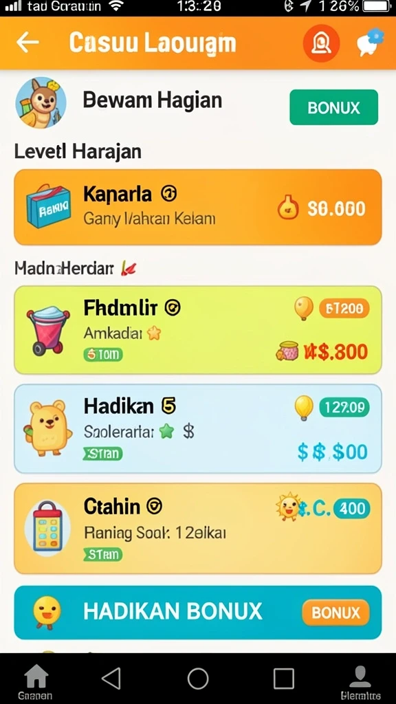 Sistem hadiah yang menggiurkan dan menarik.